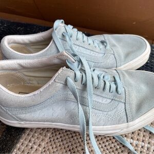 Vans White and Light Blue Women's Sneakers